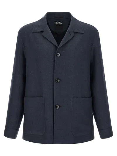 Zegna Alpe Jacket In Blue