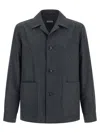 Zegna Wool Jacket Featuring Long Sleeves And Pockets In Gray