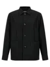Zegna Overshirt With Collared Design And Pockets In Blue