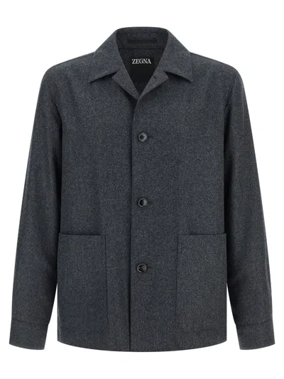 ZEGNA ALPE PUFFER JACKETS GRAY