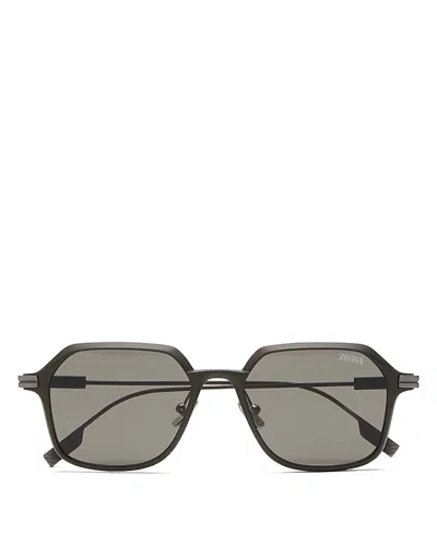 Zegna Aluminum & Metal Sunglasses, 53mm In Grey