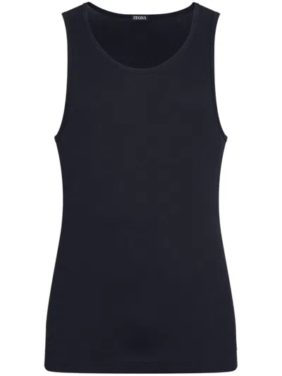 Zegna Appliqué Tank Top In Black