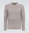 Zegna Aran Wool Sweater In Light Taupe