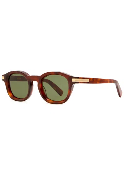 Zegna Aurora I Round-frame Sunglasses In Brown