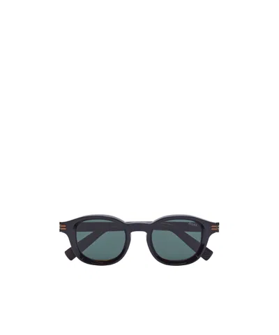 Zegna Oval-frame Tinted-lenses Sunglasses In Brown