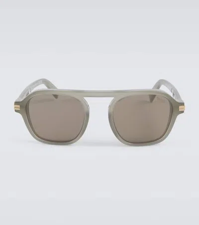 Zegna Aviator Sunglasses In Grey