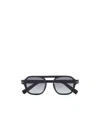 Zegna Lunettes De Soleil Aurora Ii En Acétate Gris Foncé Transparent In Black