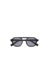 Zegna Lunettes De Soleil Aurora Ii En Acétate Gris Foncé Transparent In Black