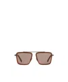 Zegna Aviator Frame Sunglasses In Brown