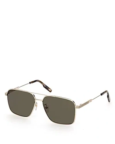 Zegna Aviator Sunglasses, 60mm In Gold