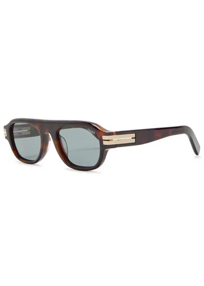 Zegna Aviator-style Sunglasses In Brown