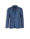 Zegna Avio Blue Oasi Lino Shirt Jacket In Avio Blue