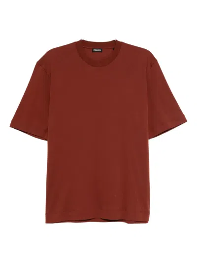Zegna Back-panel Detail T-shirt In Brown