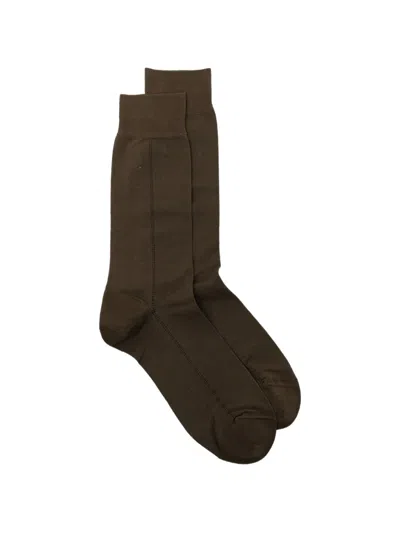 Zegna Baguette Socks In Brown