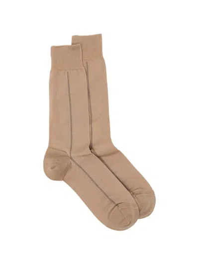 Zegna Baguette Socks In Brown