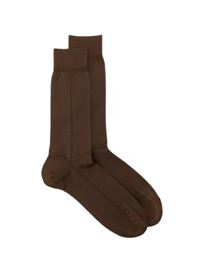 Zegna Baguette Socks In Brown