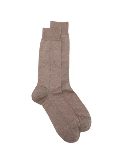 Zegna Baguette Socks In Brown