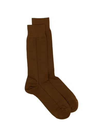 Zegna Baguette Socks In Brown