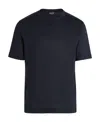 Zegna T-shirt With Round Neck And Short Sleeves In Black