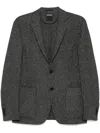 Zegna Basket Weave Blazer In 灰色