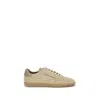 Zegna Beige Calf Leather Bos Taurus Low Top Sneakers In Neutral