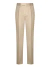 Zegna Beige Cashmere Trousers In Beige