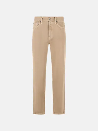 Zegna Beige Cotton Jeans In Brown