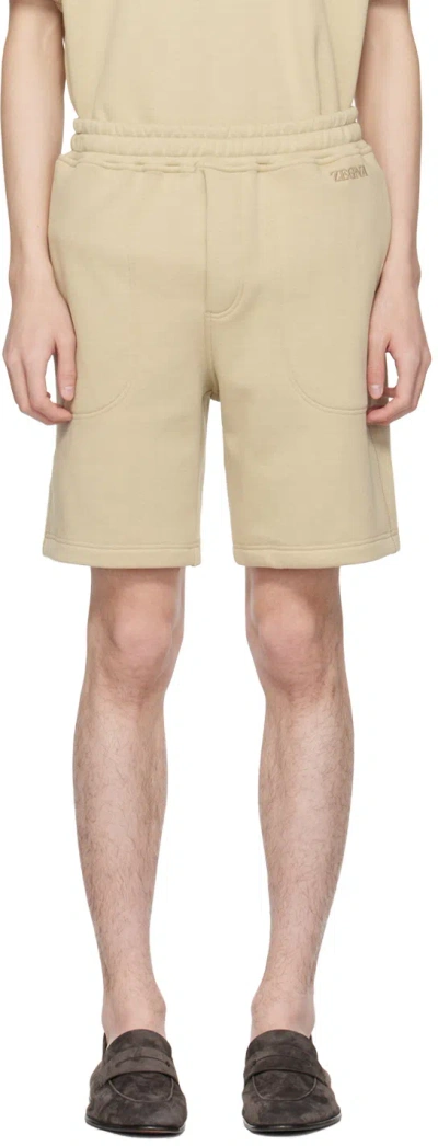 Zegna Beige Drawstring Shorts In 262 - Beige Medio Un