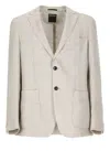 Zegna Chalk Stripe Linen And Silk Jacket