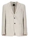 Zegna Chalk Stripe Linen And Silk Jacket In White
