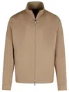 Zegna Beige Polyester Bomber Jacket Men In Beige
