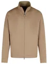 Zegna Beige Polyester Bomber Jacket Men In Cream