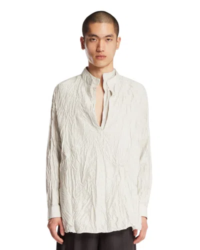 Zegna Striped Silk Shirt In Gray