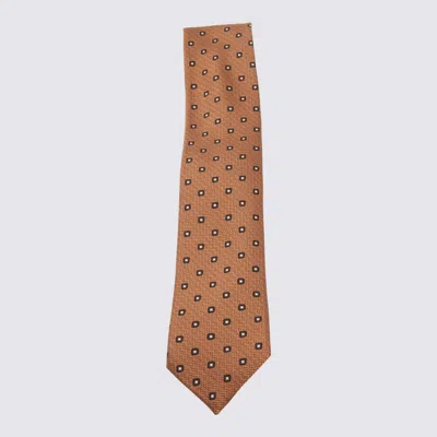 ZEGNA BEIGE SILK TIE