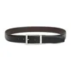 Zegna Reversible Leather Belt With Hand-buffed Finish And Sleek Silver-tone Buckle In Black