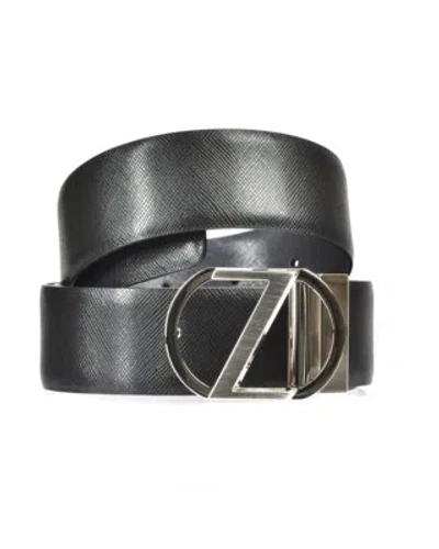 Pre-owned Zegna Belt Double Face Leather Italy Man Black Bsafm2965a Nen Sz.95 Make Offer