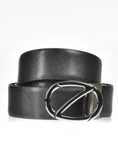 Pre-owned Zegna Belt Double Face Leather Italy Man Black Bsafx1994c Nbu Sz.95 Make Offer