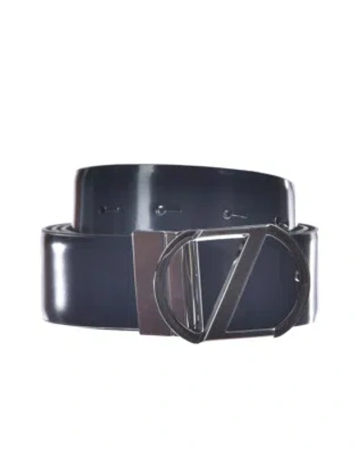 Pre-owned Zegna Belt Double Face Leather Italy Man Black Bspox19324 Zfn Sz.115 Make Offer