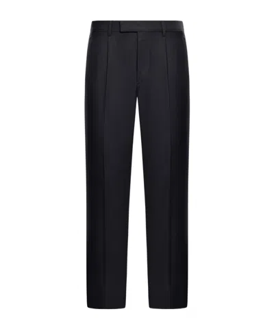 Zegna Belt-loop Casual Pants In Black