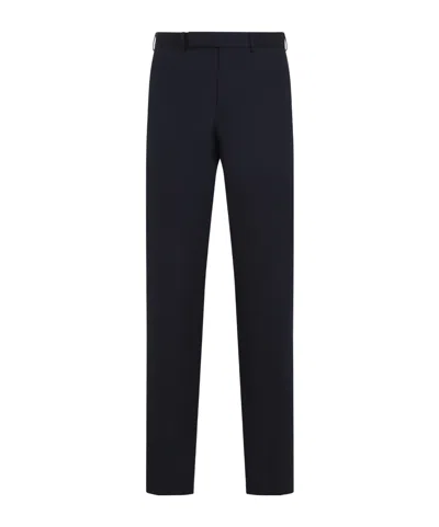 Zegna Belt-loop Casual Pants In Black