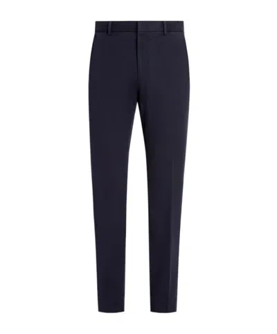 Zegna Belt-loop Casual Pants In Black