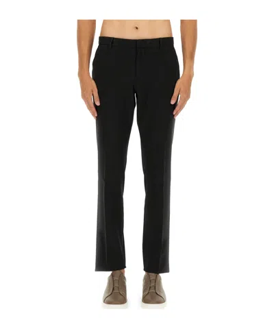 Zegna Belt Loop Casual Pants In Black