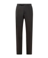 Zegna Jean Roccia En Lin Et Coton Extensible Taupe Foncé In Black