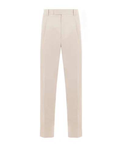 Zegna Tailored Trousers In Natural White