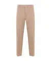 Zegna Pleated Gabardine Trousers In Nude