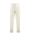 Zegna Wool Trousers Front Crease In White