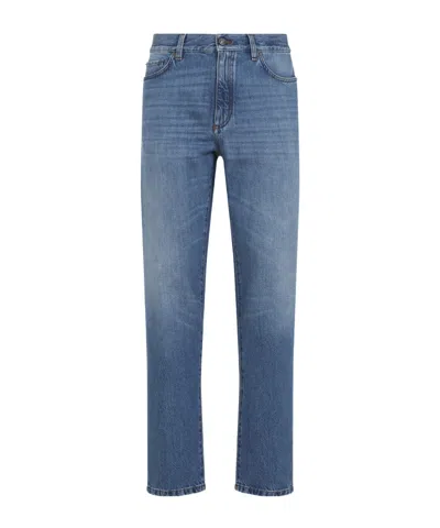 Zegna Belt-loop Jeans In Blue