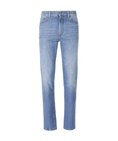 Zegna Belt-loop Jeans In Blue