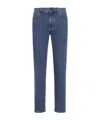 Zegna Denim Trousers With Belt Loops And Pockets In Blue