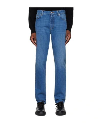 Zegna Belt-loop Jeans In Blue